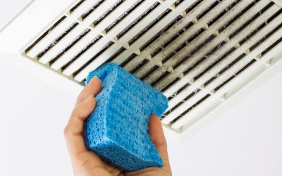 Cleaning exhaust fans, vents, and bathroom fixtures