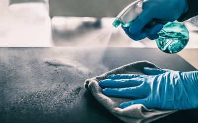 Wiping and sanitizing shelves, cabinets, and drawers